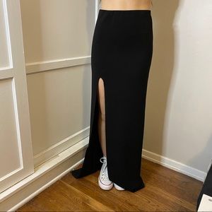 Black Maxi Slit Skirt